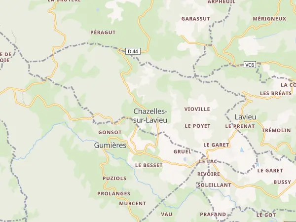Plan de Chazelles-sur-Lavieu