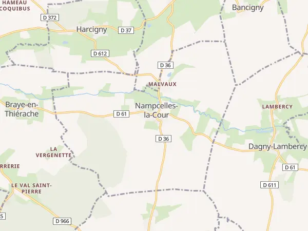 Plan de Nampcelles-la-Cour