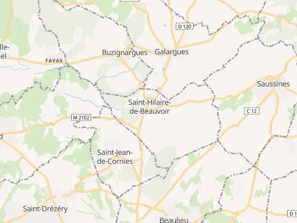 Plan de Saint-Hilaire-de-Beauvoir