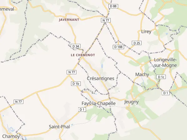 Plan de Crésantignes
