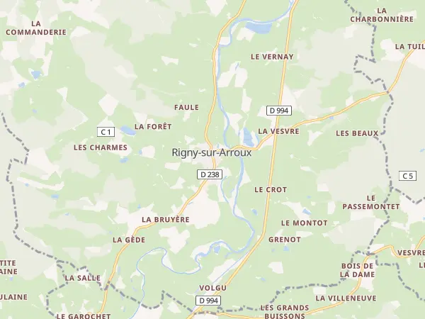 Plan de Rigny-sur-Arroux