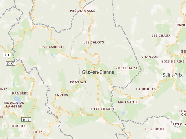 Plan de Glux-en-Glenne