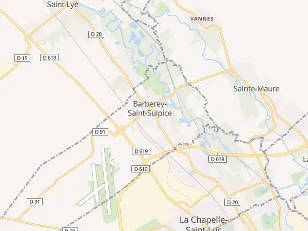 Plan de Barberey-Saint-Sulpice