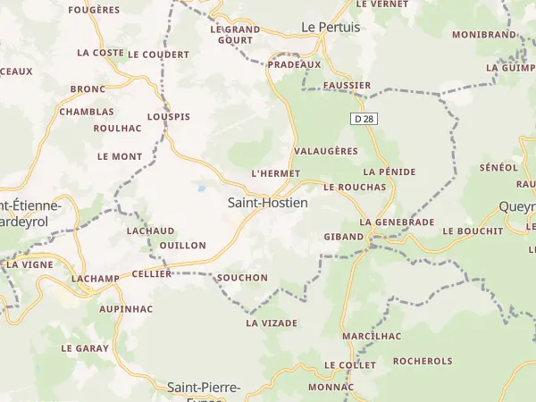 Plan de Saint-Hostien