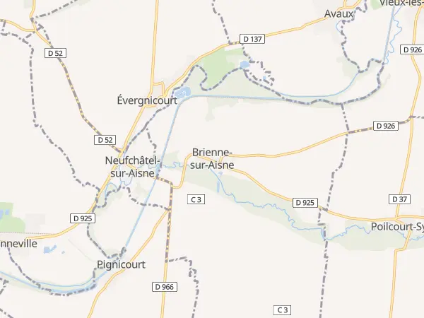 Plan de Brienne-sur-Aisne