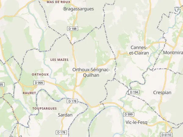 Plan de Orthoux-Sérignac-Quilhan