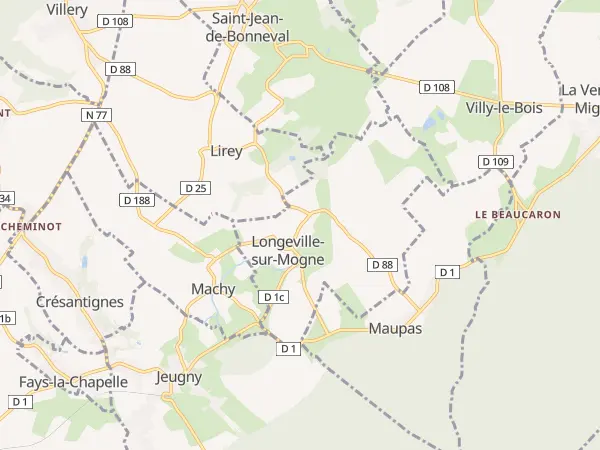 Plan de Longeville-sur-Mogne