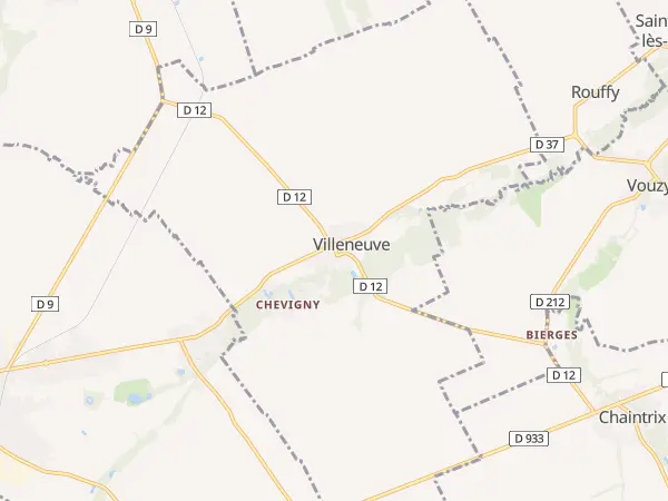 Plan de Villeneuve-Renneville-Chevigny