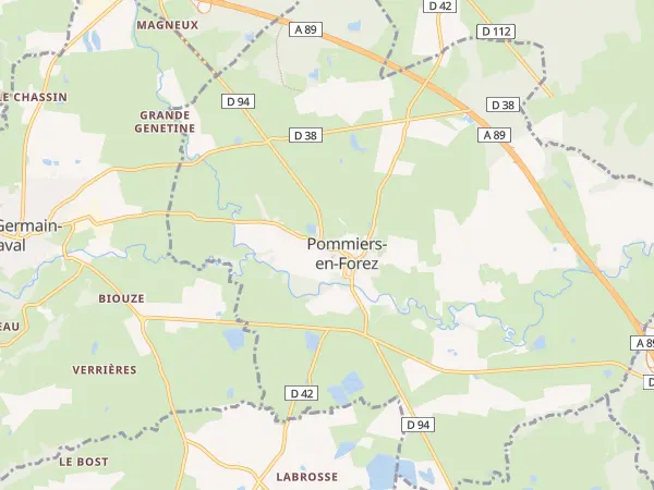 Plan de Pommiers-en-Forez