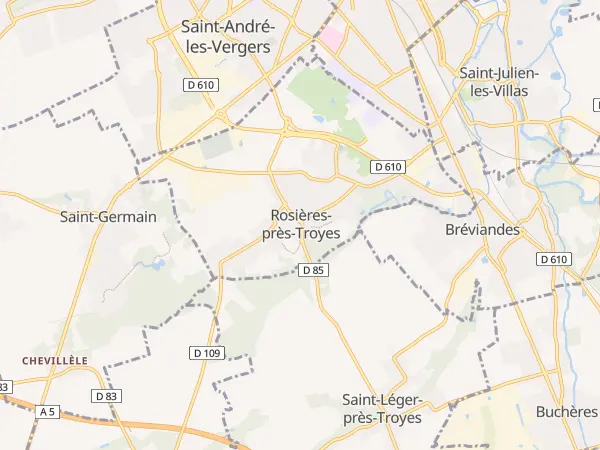 Plan de Rosières-près-Troyes