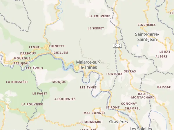 Plan de Malarce-sur-la-Thines