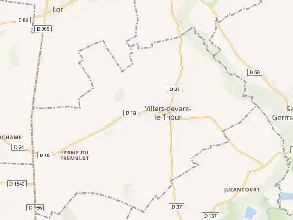 Plan de Villers-devant-le-Thour