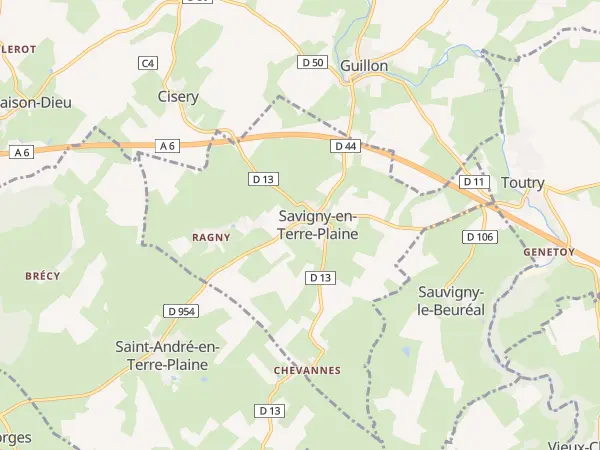 Plan de Savigny-en-Terre-Plaine