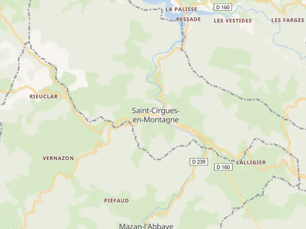Plan de Saint-Cirgues-en-Montagne