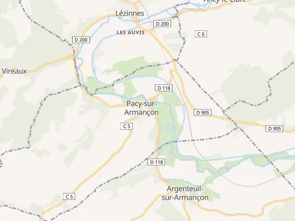 Plan de Pacy-sur-Armançon