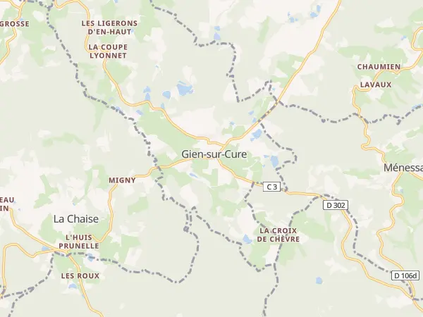 Plan de Gien-sur-Cure