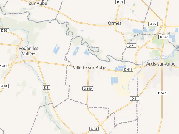 Plan de Villette-sur-Aube
