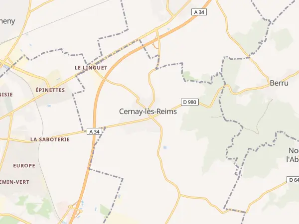 Plan de Cernay-lès-Reims