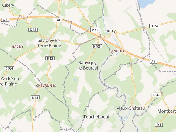 Plan de Sauvigny-le-Beuréal