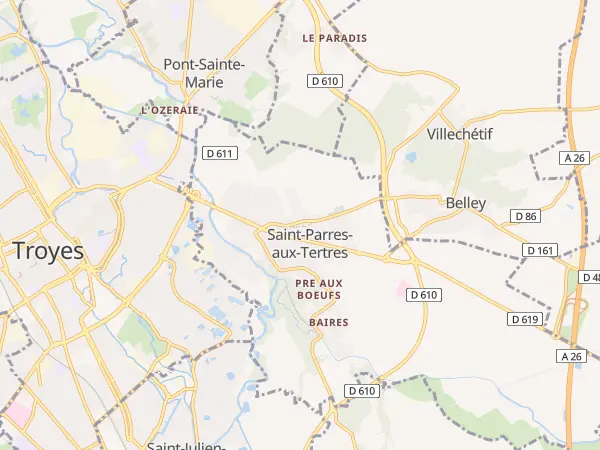 Plan de Saint-Parres-aux-Tertres