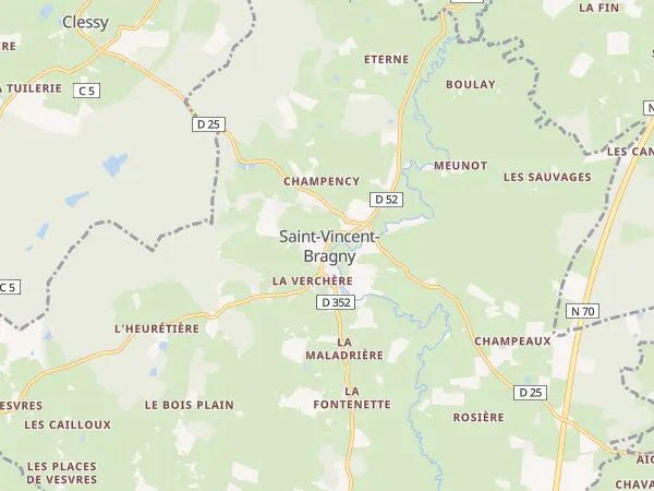 Plan de Saint-Vincent-Bragny