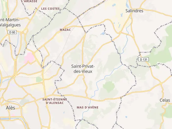 Plan de Saint-Privat-des-Vieux