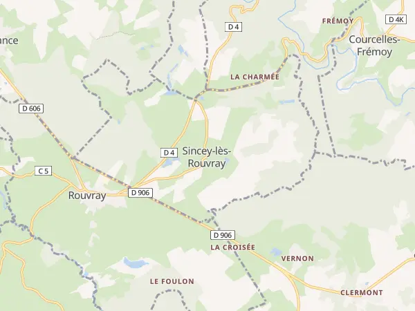 Plan de Sincey-lès-Rouvray