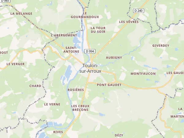 Plan de Toulon-sur-Arroux
