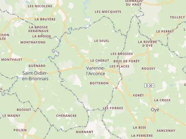 Plan de Varenne-l’Arconce