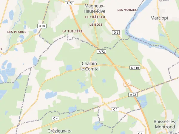 Plan de Chalain-le-Comtal
