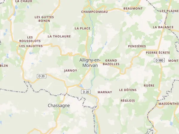 Plan de Alligny-en-Morvan