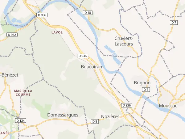Plan de Boucoiran-et-Nozières