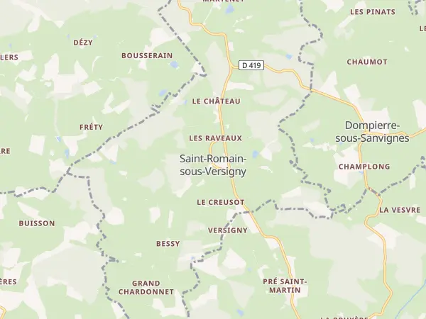 Plan de Saint-Romain-sous-Versigny
