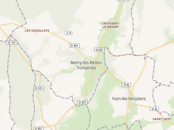 Plan de Bierry-les-Belles-Fontaines