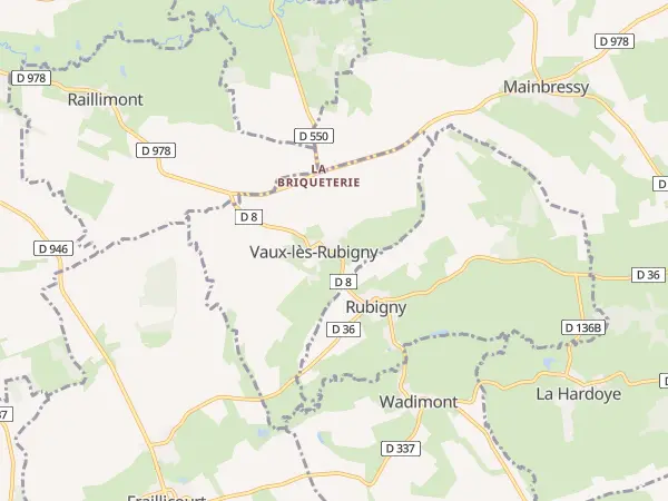 Plan de Vaux-lès-Rubigny