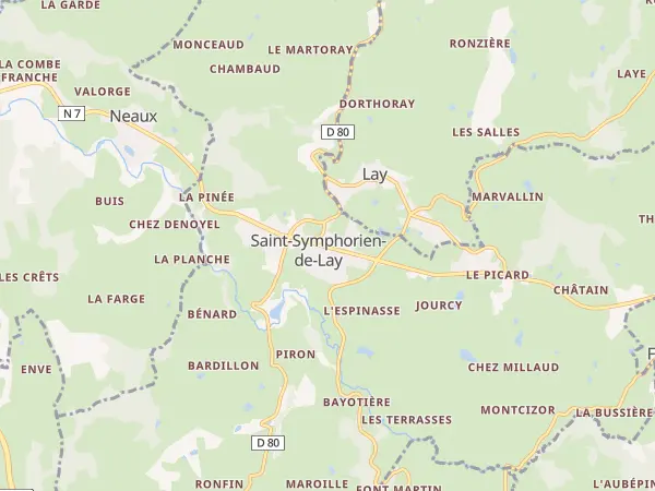 Plan de Saint-Symphorien-de-Lay