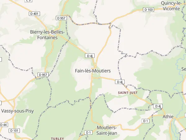 Plan de Fain-lès-Moutiers