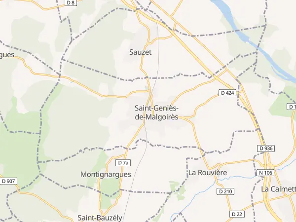 Plan de Saint-Geniès-de-Malgoirès
