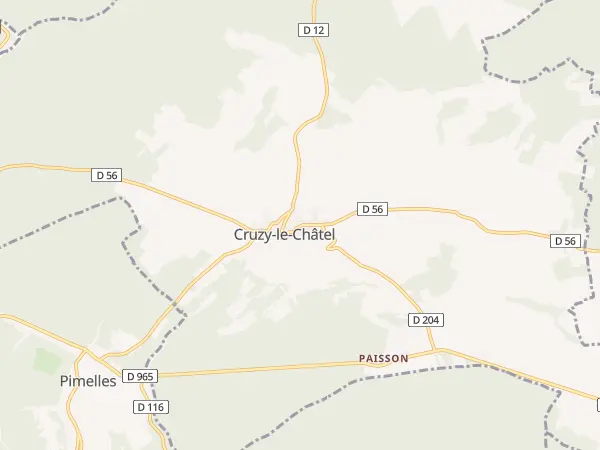 Plan de Cruzy-le-Châtel