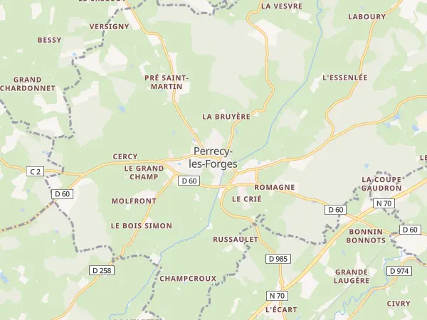 Plan de Perrecy-les-Forges
