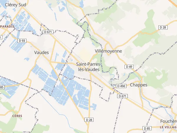 Plan de Saint-Parres-lès-Vaudes