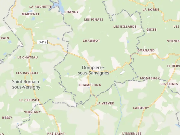 Plan de Dompierre-sous-Sanvignes