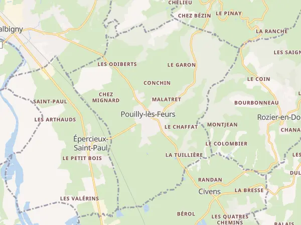 Plan de Pouilly-lès-Feurs