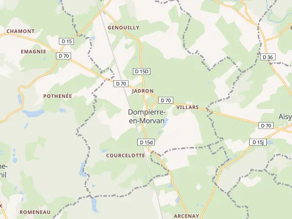 Plan de Dompierre-en-Morvan