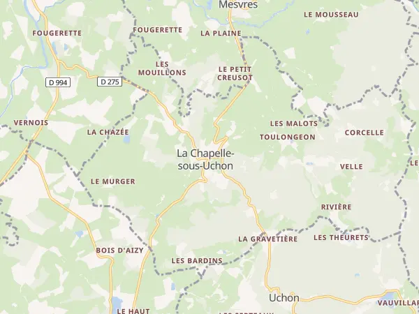 Plan de La Chapelle-sous-Uchon