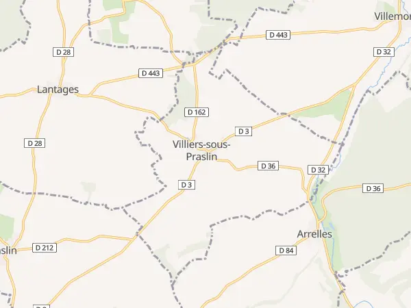 Plan de Villiers-sous-Praslin