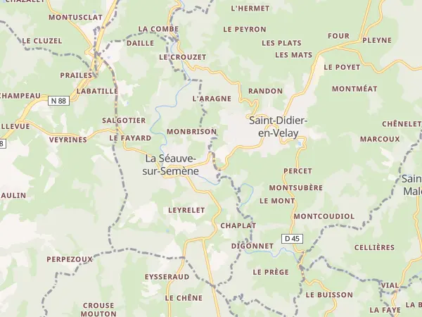 Plan de La Séauve-sur-Semène