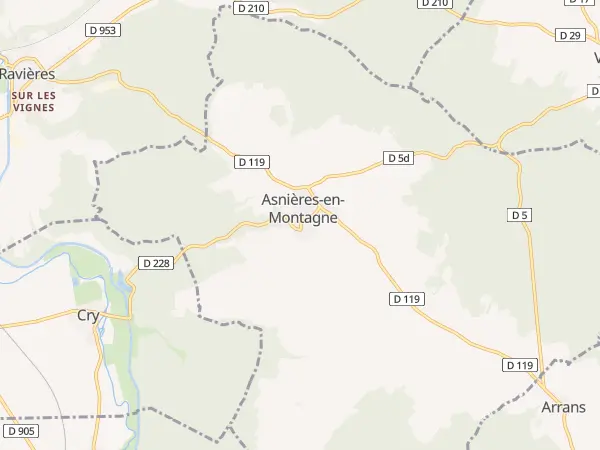 Plan de Asnières-en-Montagne