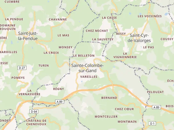 Plan de Sainte-Colombe-sur-Gand