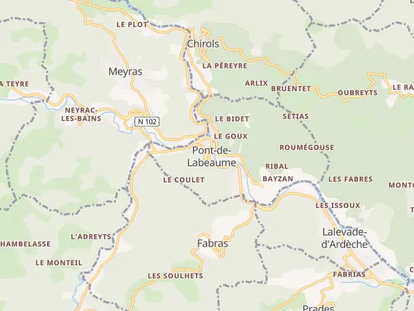 Plan de Pont-de-Labeaume